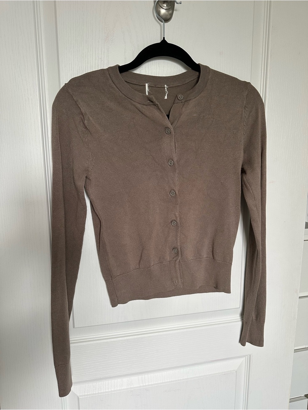 Size XS - H&M Brown Crewneck Button-Up Cardigan